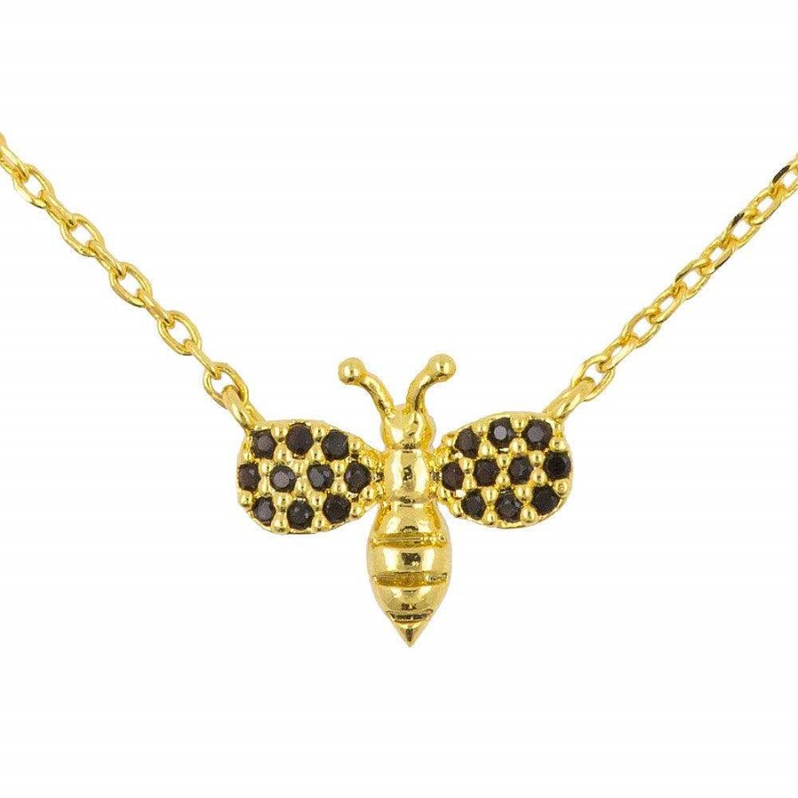 Jewellery Short Story | Short Story: Necklace Diamante Bee Black Gold