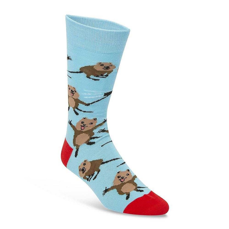 Fashion Bamboozld Socks | Bamboozld: Mens Quokka Sky Blue Bamboo Sock