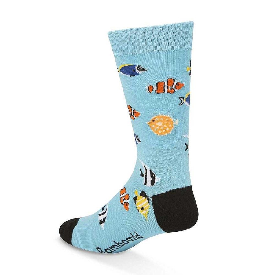 Fashion Bamboozld Socks | Bamboozld: Mens Aquarium Bright Blue Bamboo Sock