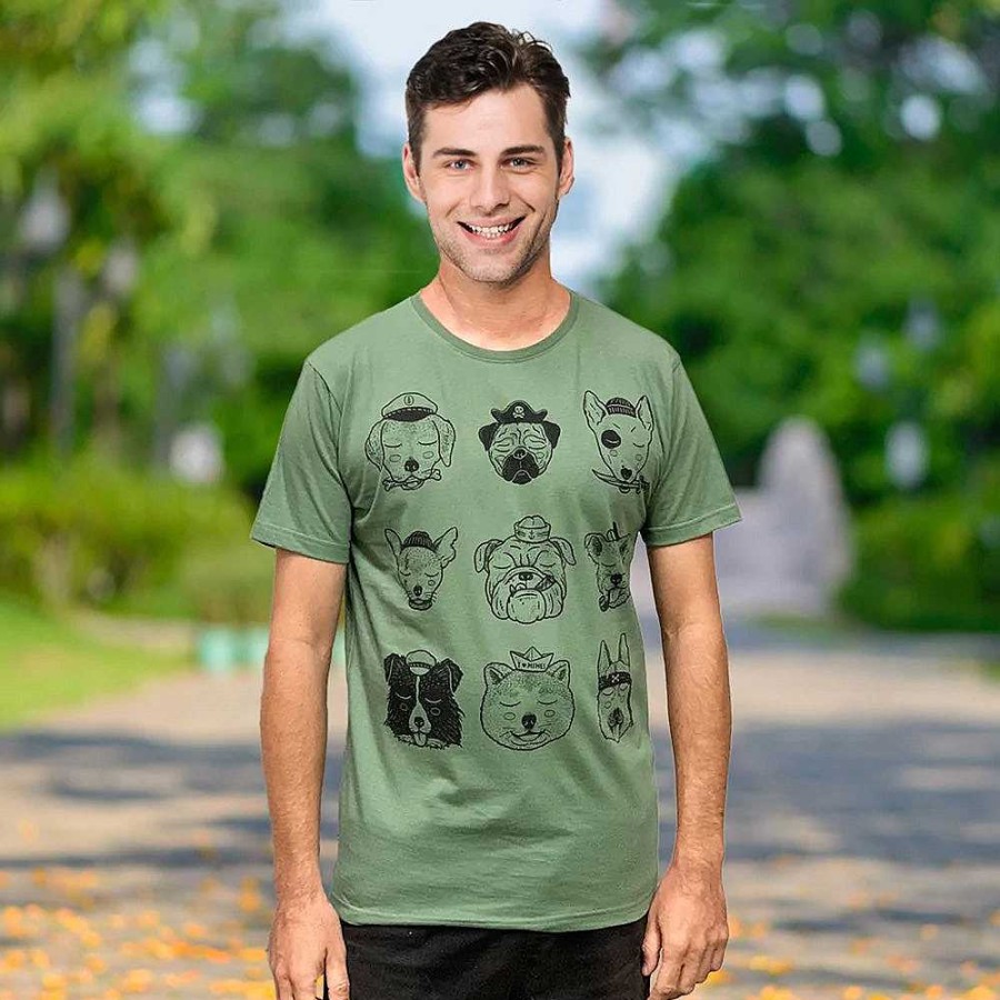 Fashion Monsterthreads Men'S T-Shirts | Ocean Dogs Kashmir Green Tee Mens Tee