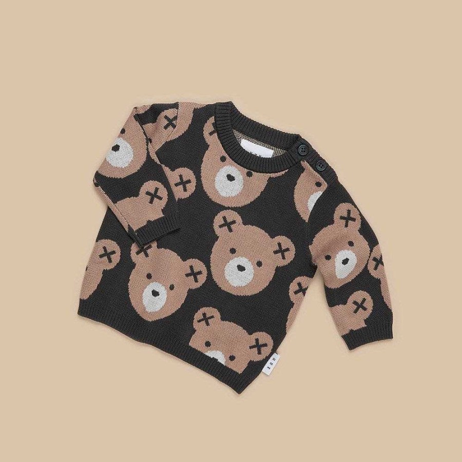 Fashion Huxbaby Kid'S Clothing - Other | Huxbaby: Knit Jumper Huxbear Soft Black