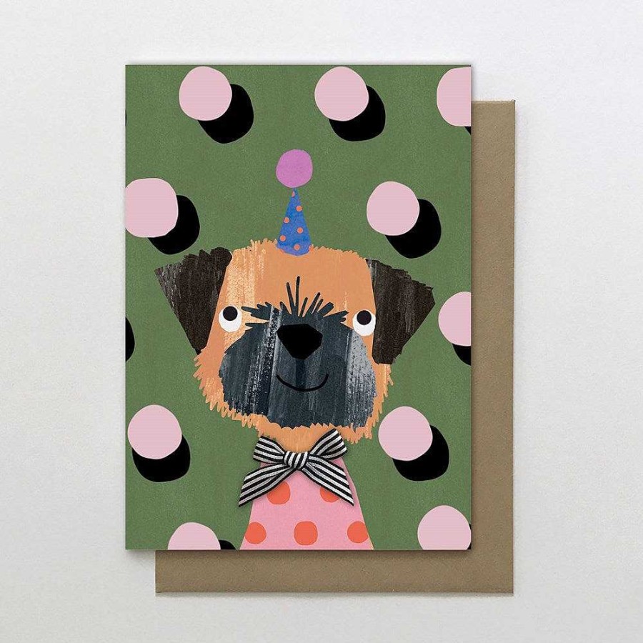 Fashion Stop The Clock Hats | Stop The Clock: Greeting Card Dotty Happy Birthday Dog Blue Hat