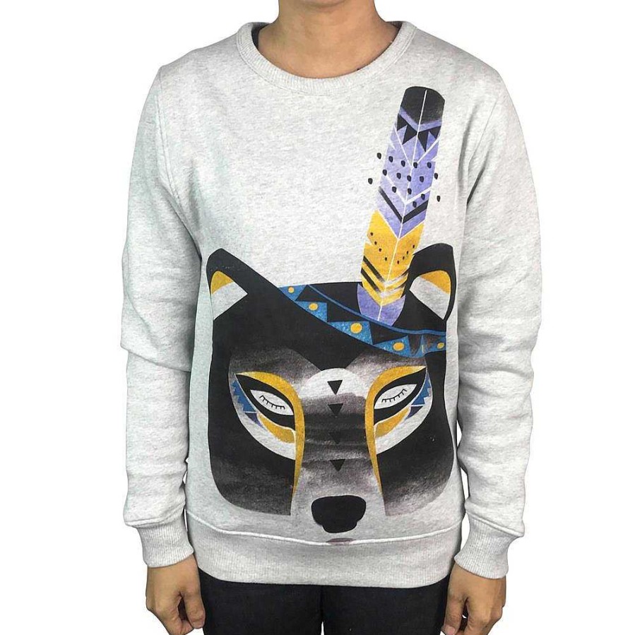 Fashion Monsterthreads Women'S Jumpers And Hoodies | Boho Bear Grey Marle Jumper