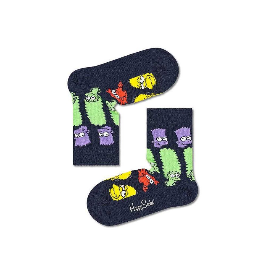 Fashion Happy Socks Socks | Happy Socks: Kids The Simpsons Rainbow Family Navy