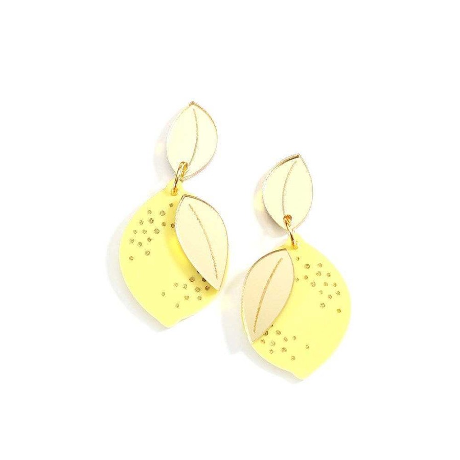 Jewellery HUNIY | Huniy: Earrings Lemon Midi Dangles