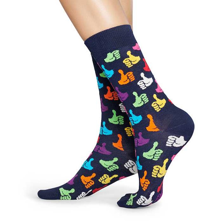 Fashion Happy Socks Socks | Happy Socks: Thumbs Up Navy