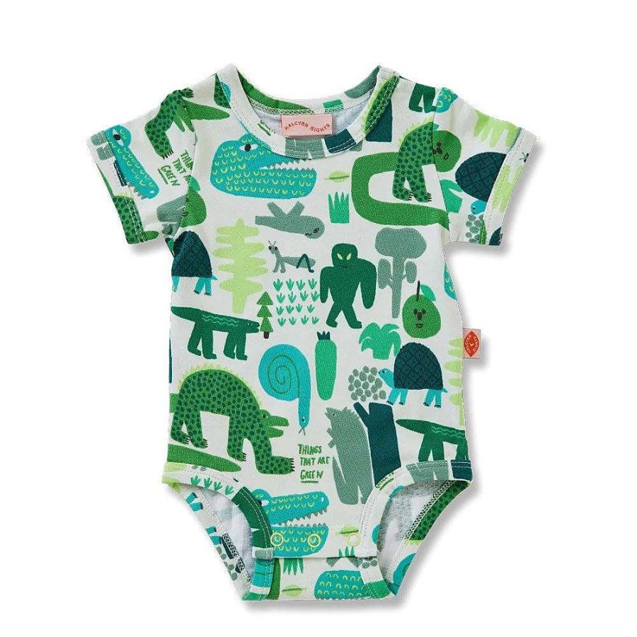 Fashion Halcyon Nights Kid'S Clothing - Other | Halcyon Nights: Short Sleeve Bodysuit Things That Are Green