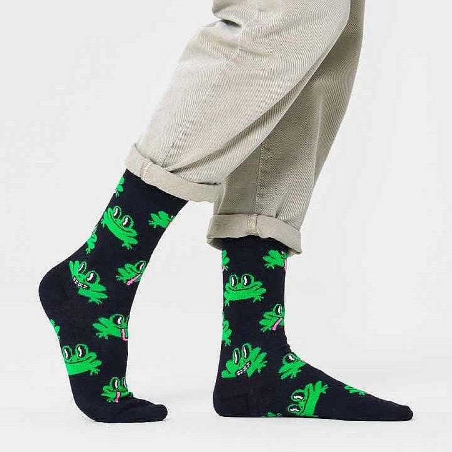 Fashion Happy Socks Socks | Happy Socks: Frog Black