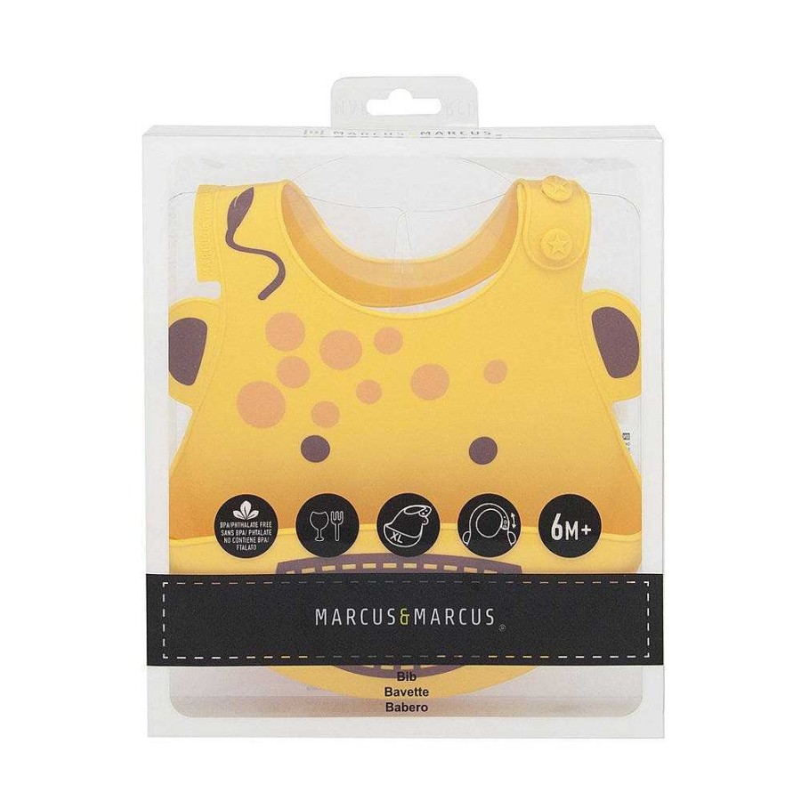 Fashion Marcus & Marcus Bibs And Dummys | Marcus & Marcus: Bib Yellow Giraffe Lola