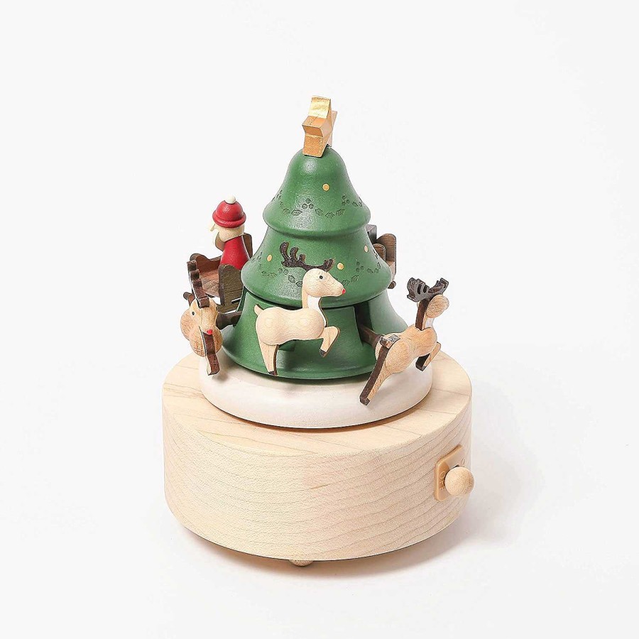 Kids+Toys Wooderful Life | Wooderful Life: Music Box Christmas Santa & Reindeer Tree