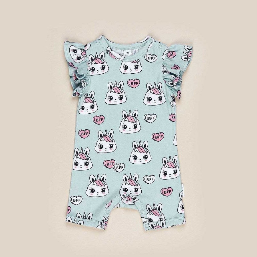 Fashion Huxbaby Kid'S Clothing - Other | Huxbaby: Short Frill Romper Bunny Love