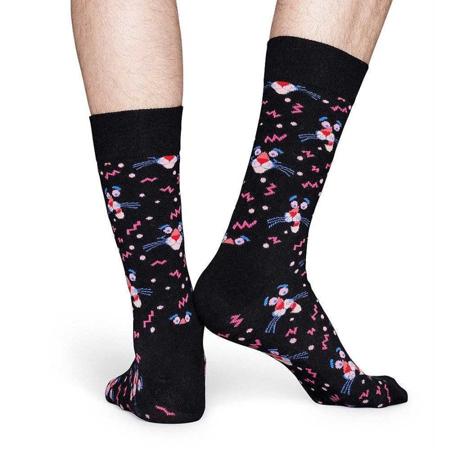 Fashion Happy Socks Socks | Happy Socks: Kids Pink Panther Pink Black