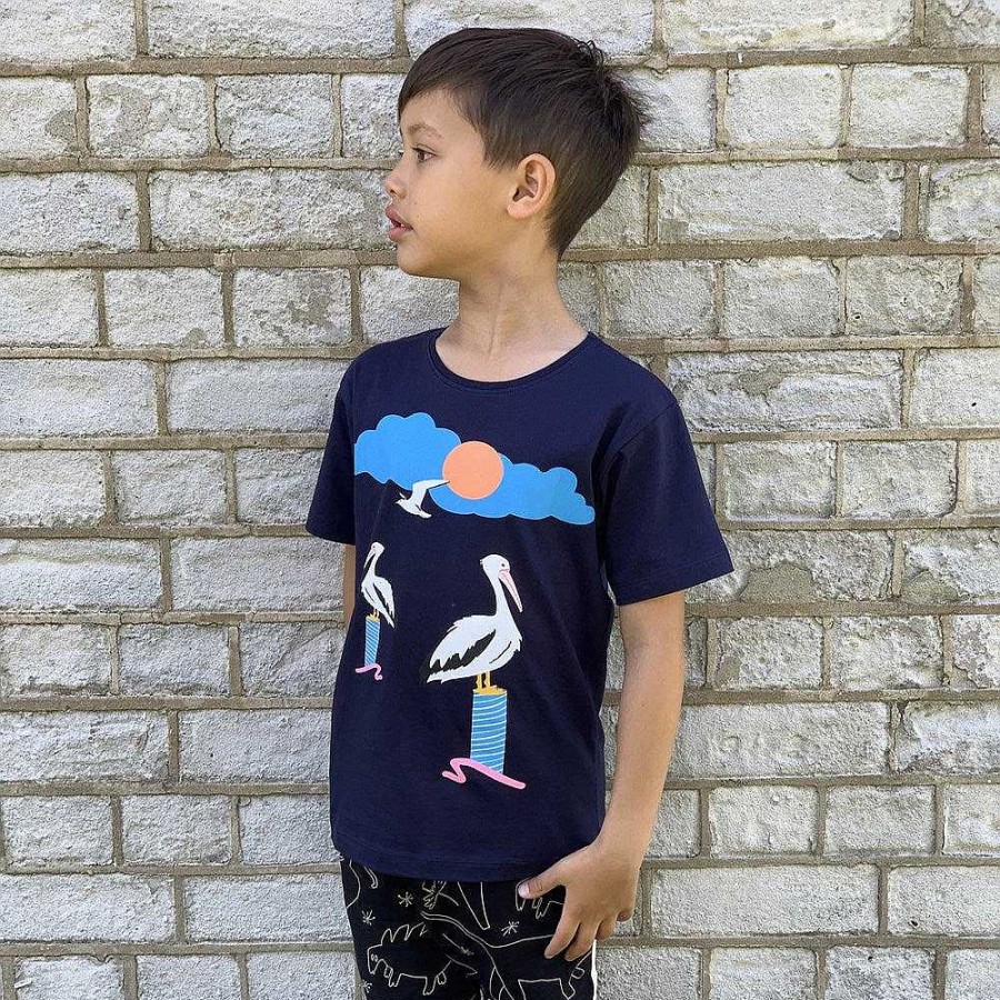 Fashion Monsterthreads Kid'S T-Shirts | Pelicans Navy Kids Tee