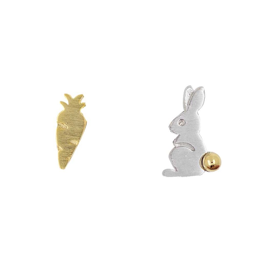 Jewellery Short Story | Short Story: Earring Rabbit & Carrot Gold Silver