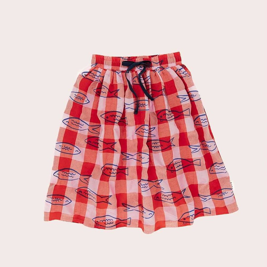 Fashion Olive + The Captain Kid'S Clothing - Other | Olive + The Captain: Midi Skirt Fish Hadley Red Gingham