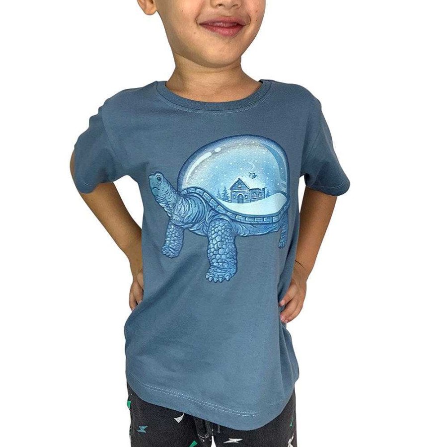 Fashion Monsterthreads Kid'S T-Shirts | Turtle Home Steel Blue Kids Tee