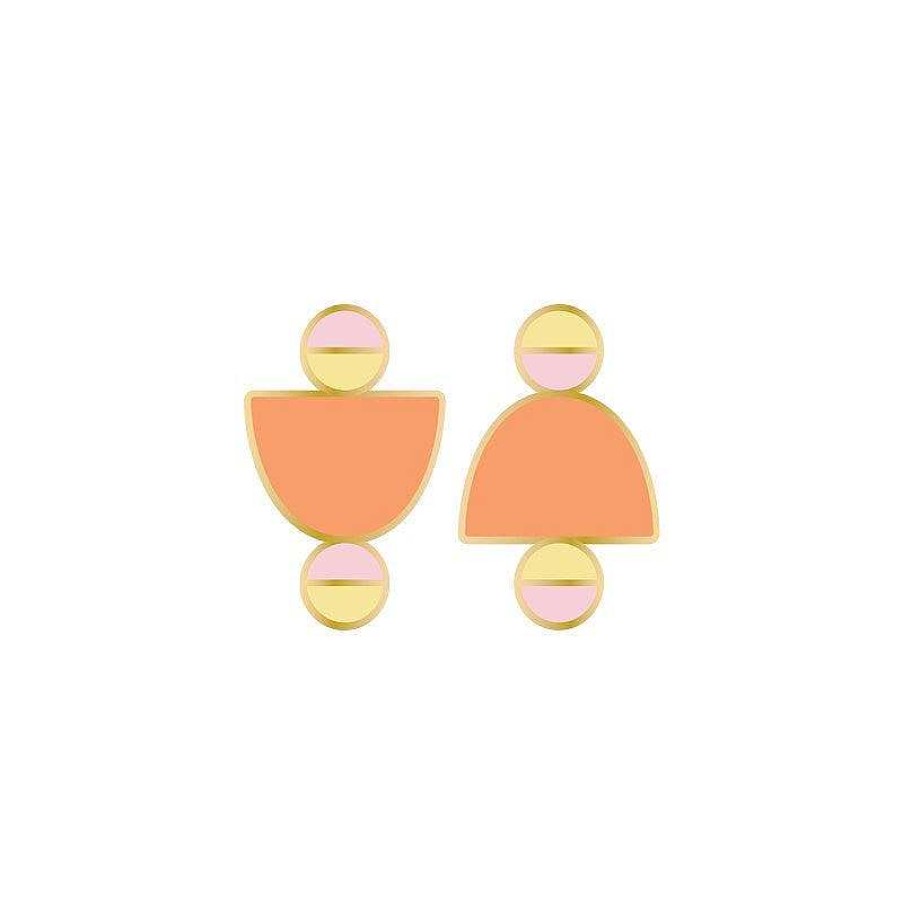 Jewellery Middle Child | Middle Child: Deuce Stud Earrings Peach