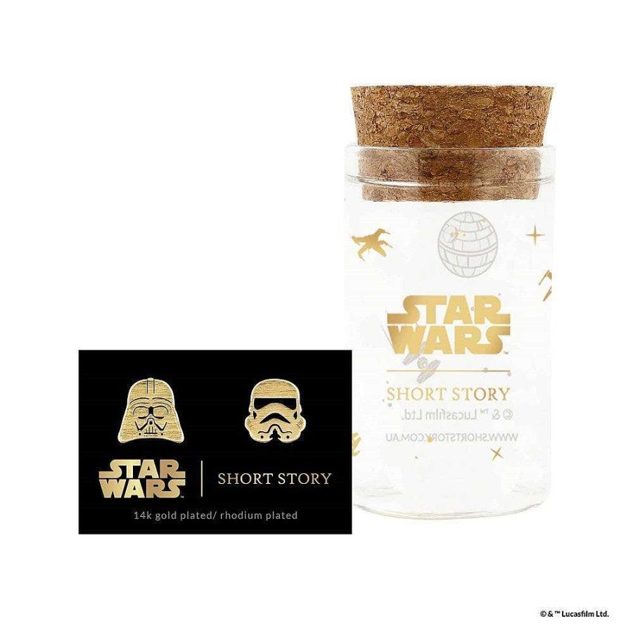 Jewellery Short Story | Short Story: Star Wars Earring Darth Vader & Stormtrooper Gold