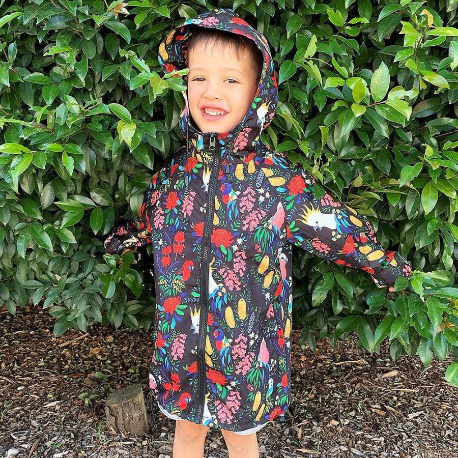 Fashion Monsterthreads Kid'S Raincoats | Raincoat: Bush Parrots Kid