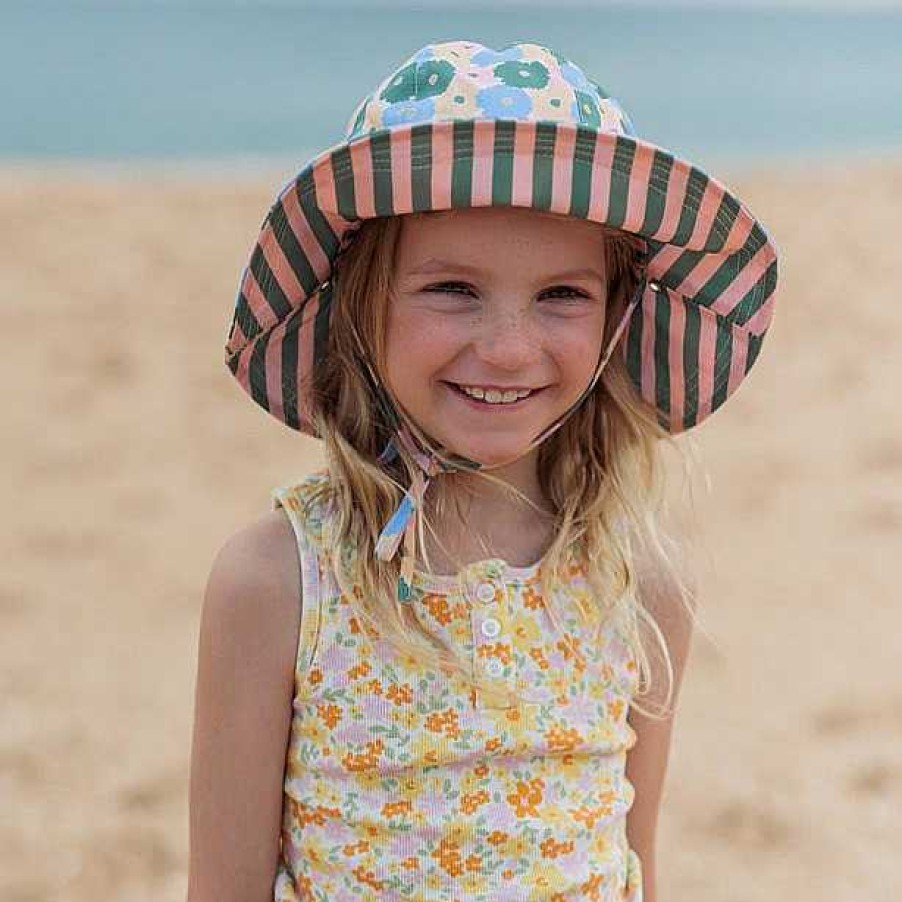 Fashion acorn kids Kid'S Clothing - Other | Acorn Kids: Wide Brim Reversible Sunhat Full Bloom Pink Green