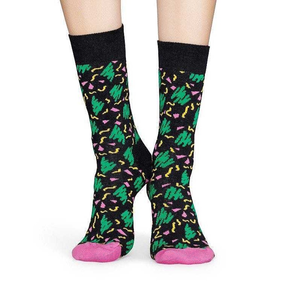 Fashion Happy Socks Socks | Happy Socks: Sketch Green Black