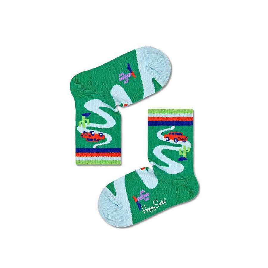 Fashion Happy Socks Socks | Happy Socks: Kids Car Green