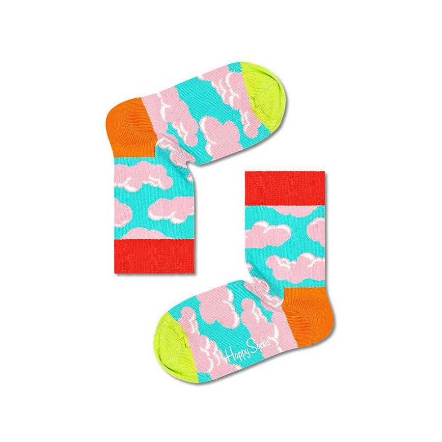 Fashion Happy Socks Socks | Happy Socks: Kids Clouds Light Blue Pink