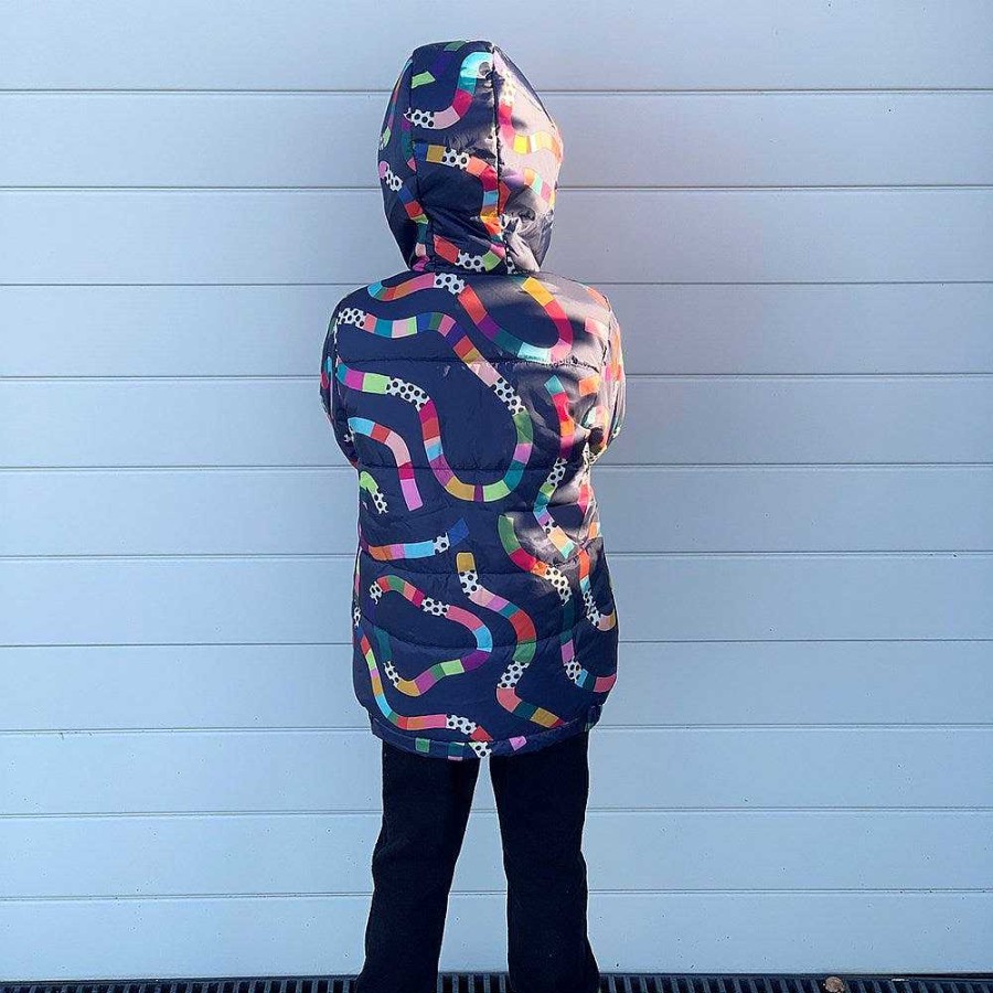 Fashion Monsterthreads Kid'S Puffer Jackets | Puffer Jacket: Rainbow Topographic Kids