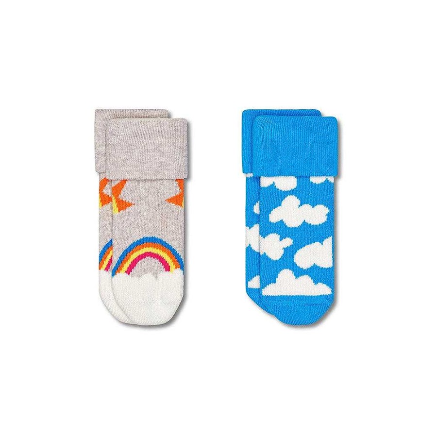 Fashion Happy Socks Socks | Happy Socks: Kids Terry Socks After Sun 2Pk 0-6M