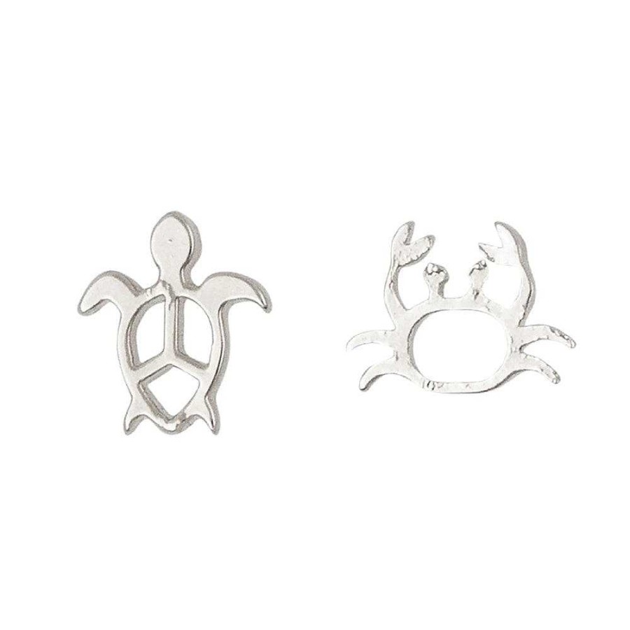 Jewellery Short Story | Short Story: Earring Mini Turtle And Crab Silver