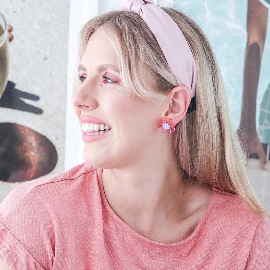 Jewellery Pink Nade | Pink Nade: Daisy Statement Studs Translucent Pink