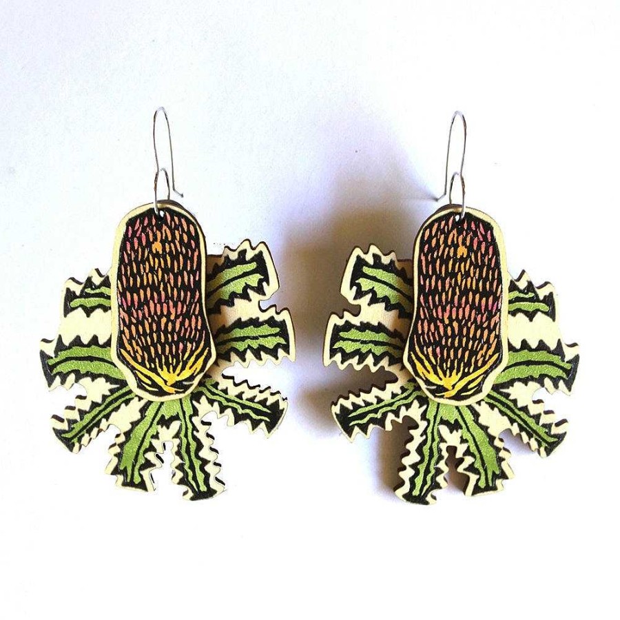 Jewellery To The Trees | To The Trees: Wooden Dangle Earrings Banksia