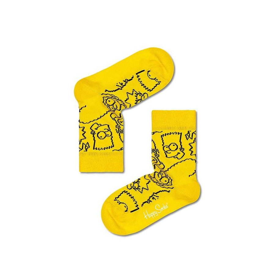 Fashion Happy Socks Socks | Happy Socks: Kids The Simpsons Family Yellow