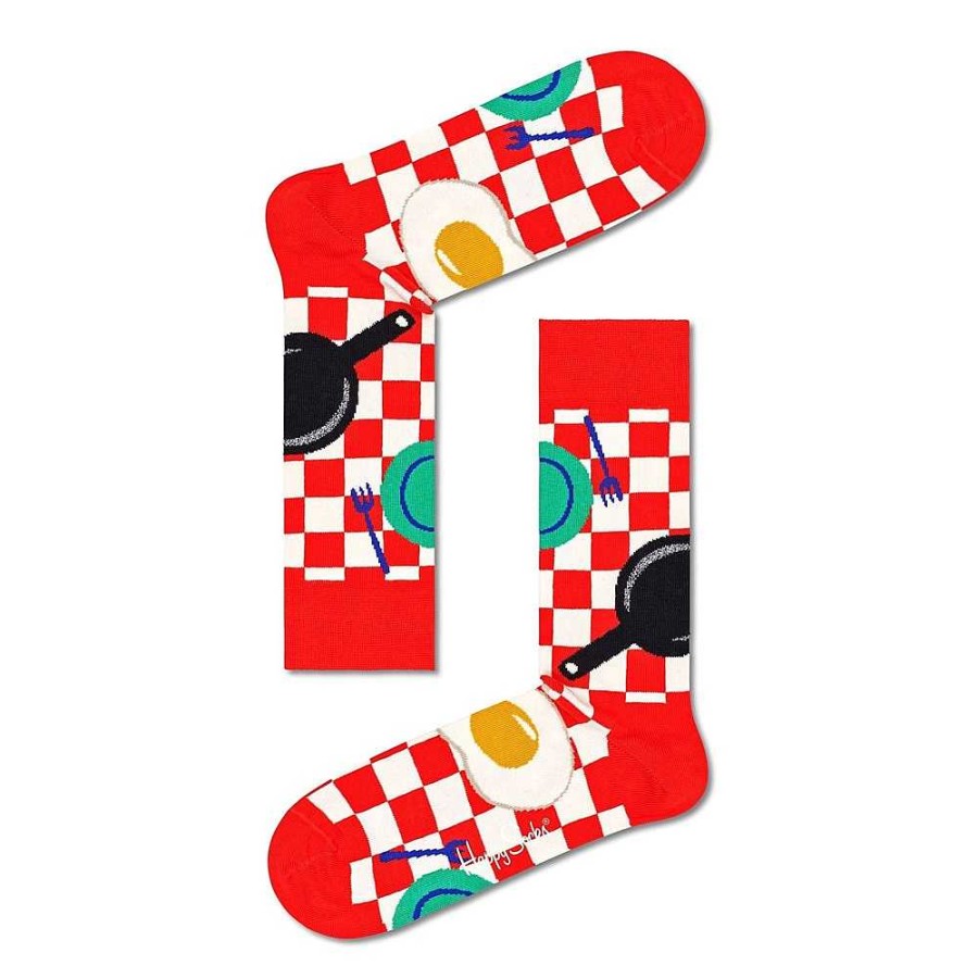 Fashion Happy Socks Socks | Happy Socks: Early Bird Sock Red White Ml