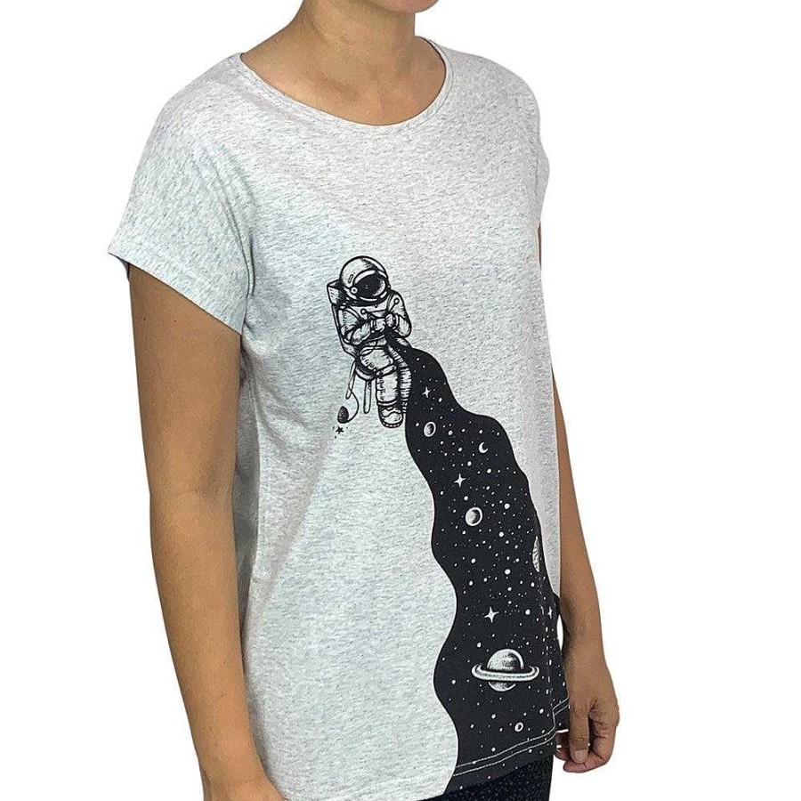 Fashion Monsterthreads Women'S T-Shirts | Universe Knit Grey Marle Womens Tee