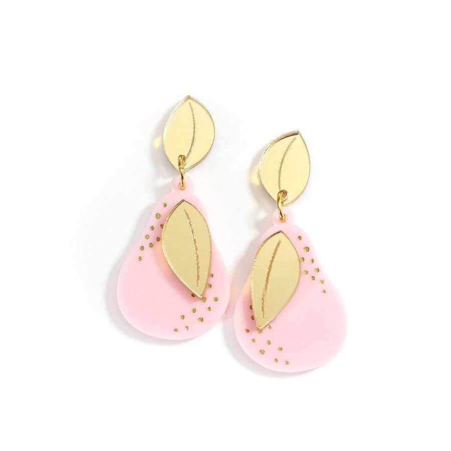 Jewellery HUNIY | Huniy: Earrings Pear Dangles Pink