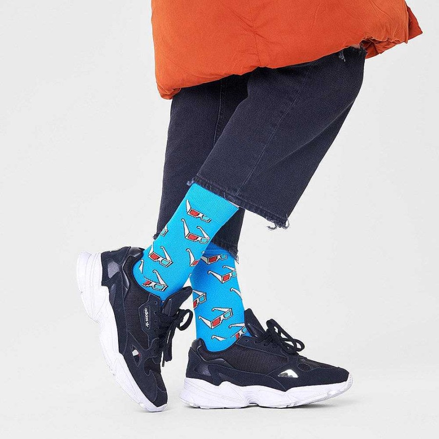 Fashion Happy Socks Socks | Happy Socks: 3D Glasses Light Blue Ml