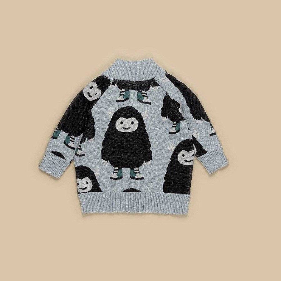 Fashion Huxbaby Kid'S Clothing - Other | Huxbaby: Knit Bomber Jacket Monster Grey Marle