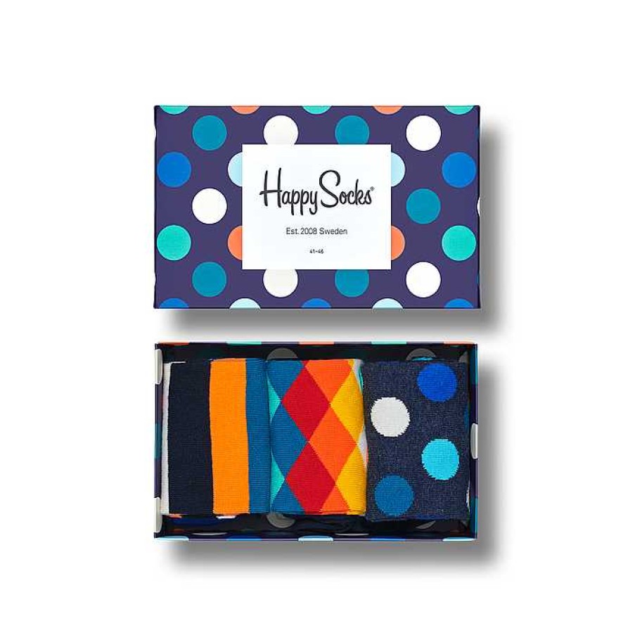 Fashion Happy Socks Socks | Happy Socks: Gift Set Classic Mix 3Pk Ml