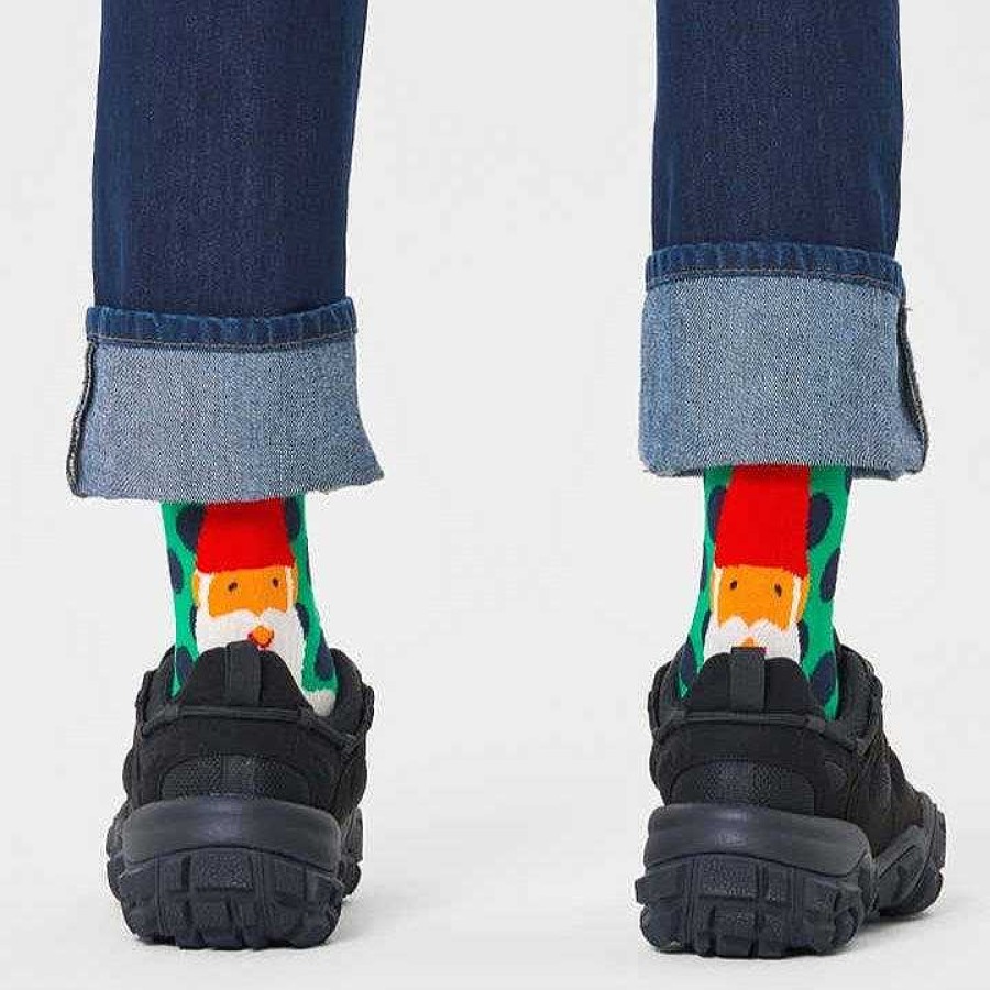 Fashion Happy Socks Socks | Happy Socks: Santa'S Beard Green