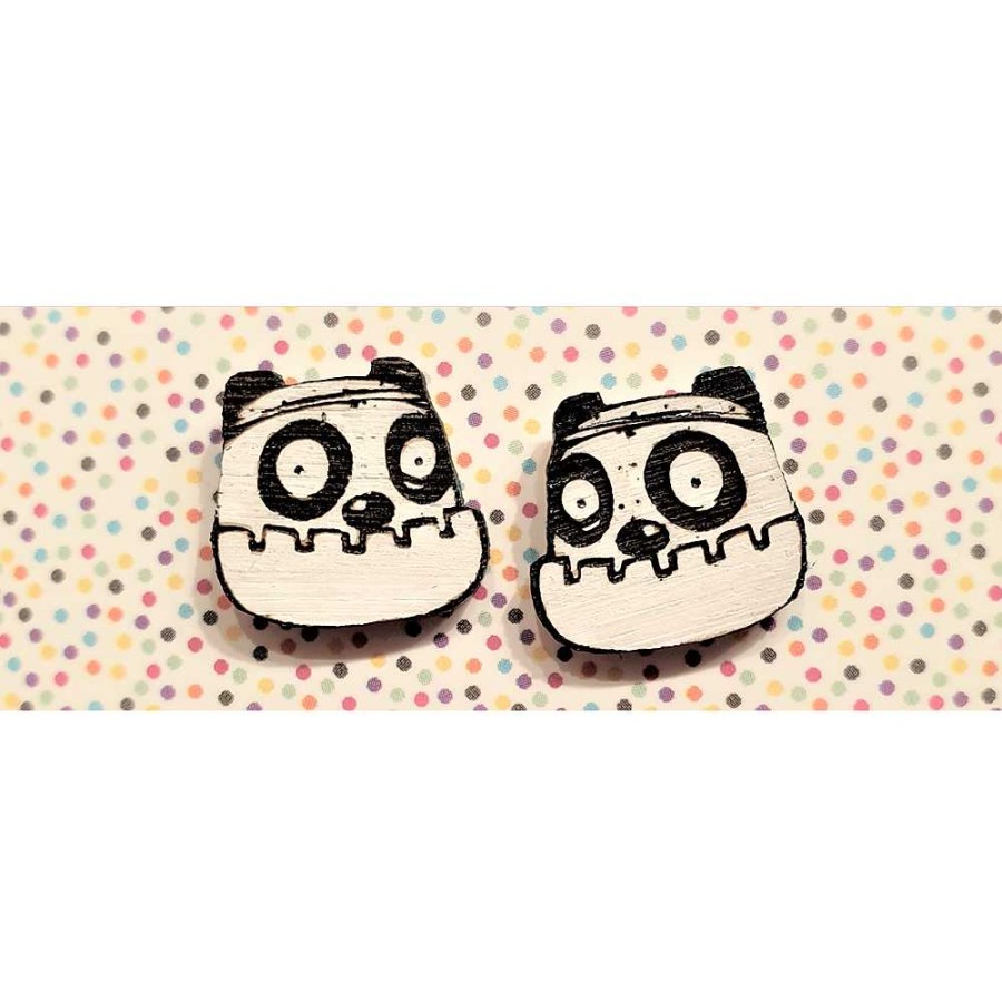 Jewellery Milk Thieves | Milk Thieves Studs: Panda Logo