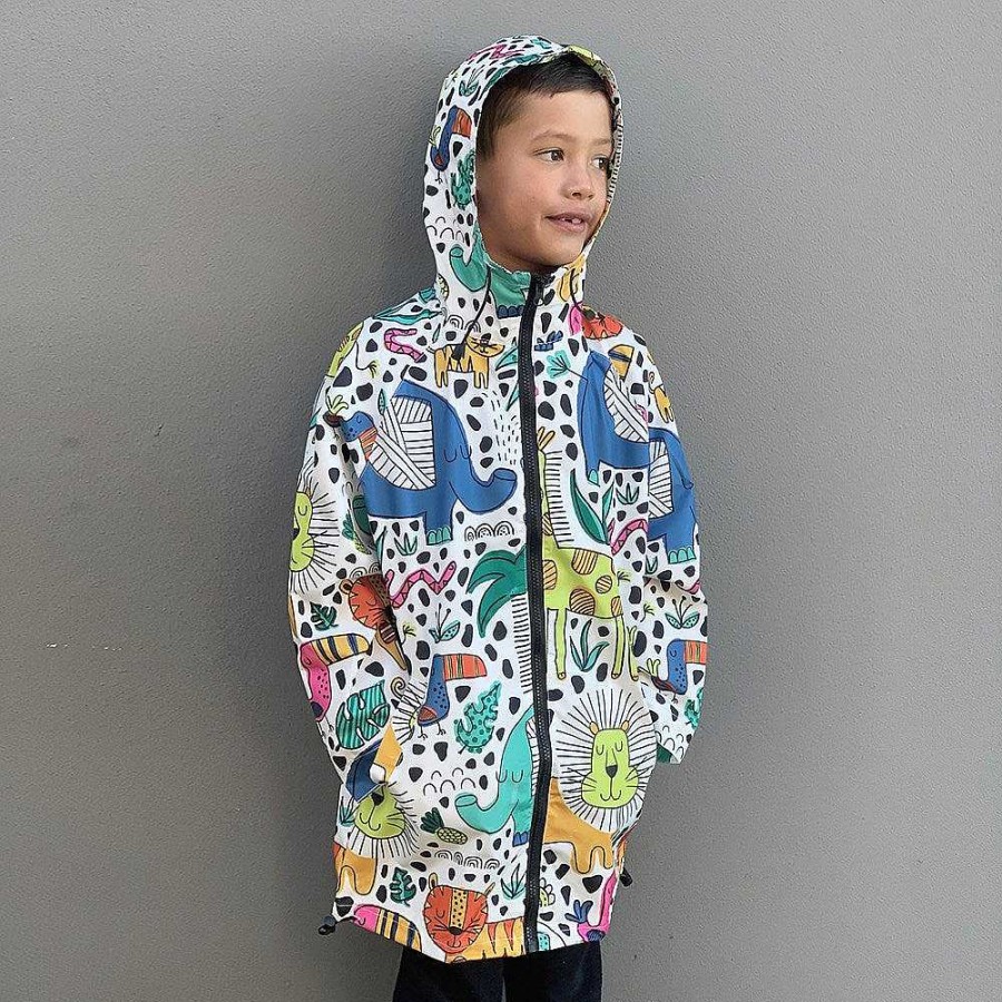 Fashion Monsterthreads Kid'S Raincoats | Raincoat: Doodle Safari Kids