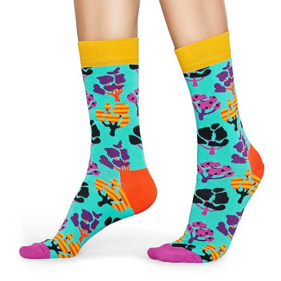 Fashion Happy Socks Socks | Happy Socks: Tree Aqua