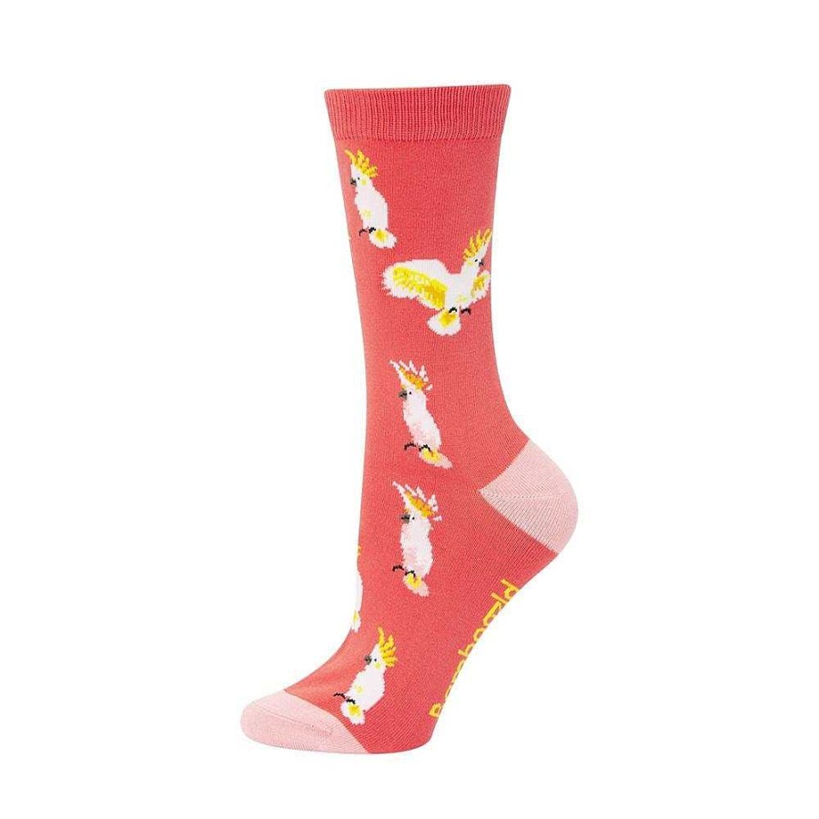 Fashion Bamboozld Socks | Bamboozld: Womens Cockatoo Coral Bamboo Sock