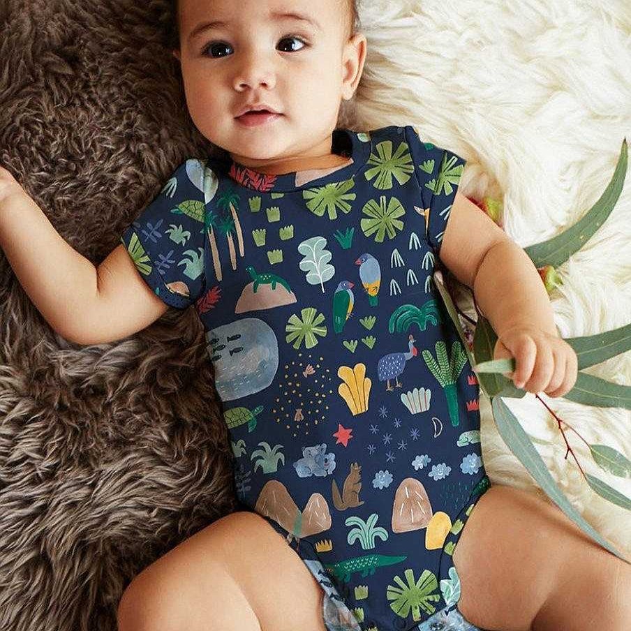 Fashion Halcyon Nights Baby & Toddler Clothing - Other | Halcyon Nights: Short Sleeve Bodysuit Beach Forest