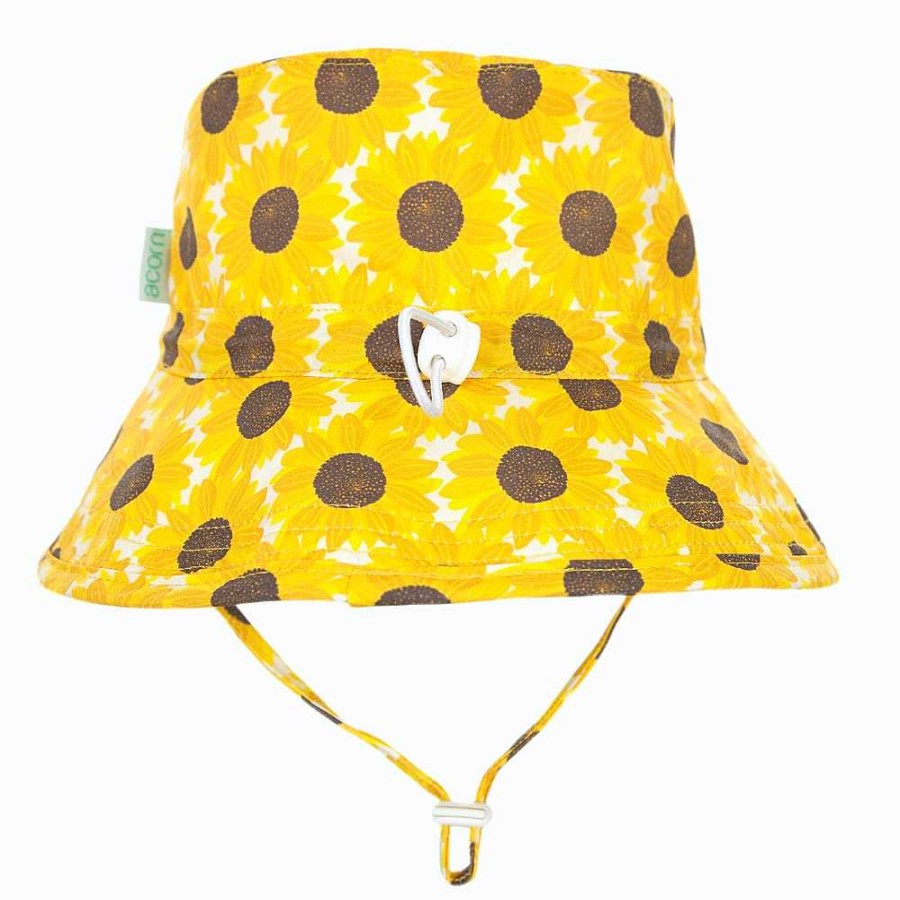 Fashion acorn kids Hats | Acorn Kids: Sunflower Ukraine Fundraising Bucket Hat Yellow Brown Cream