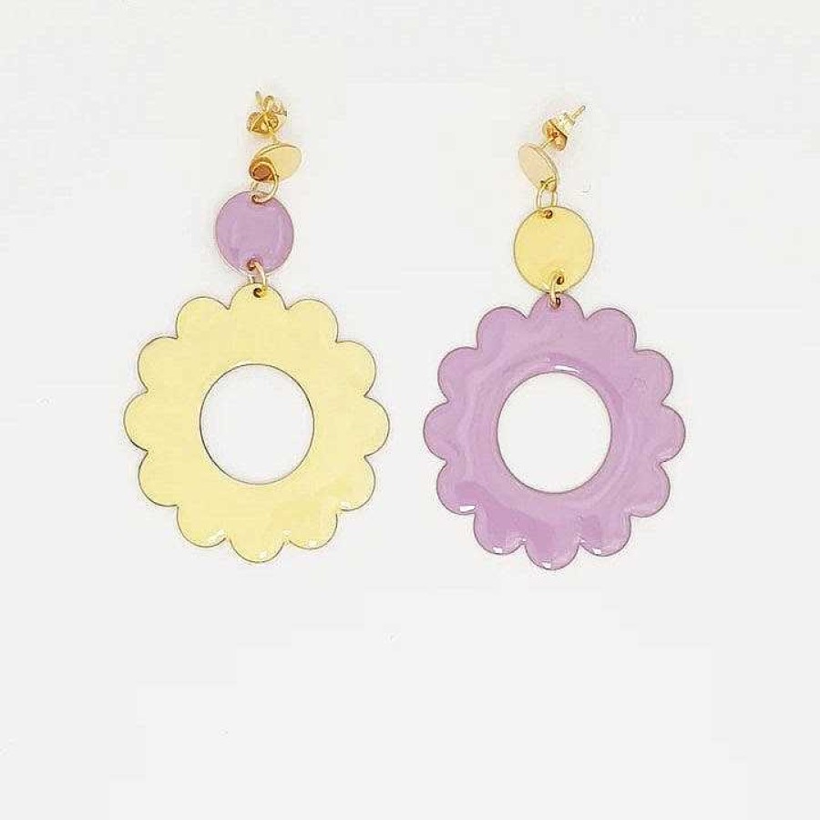 Jewellery Middle Child | Middle Child: Elton Earrings Lemon Lilac