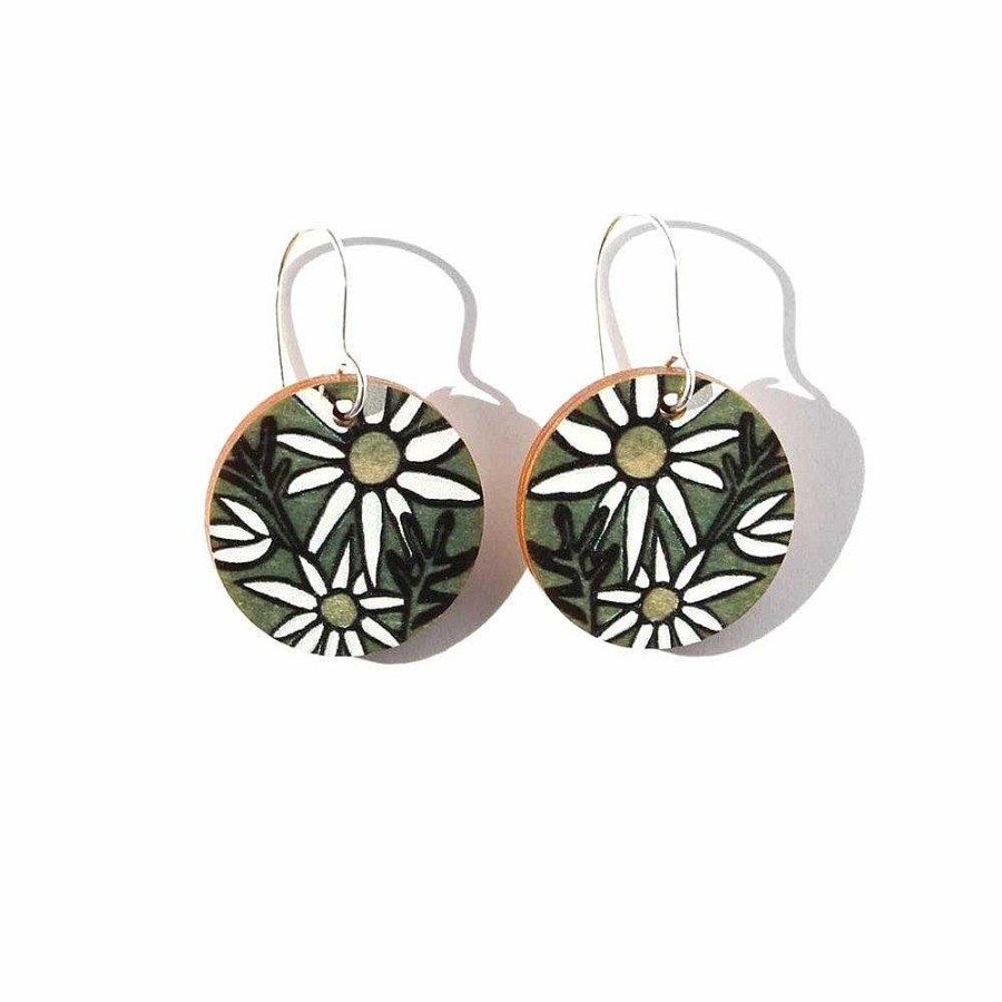 Jewellery To The Trees | To The Trees: Wooden Earrings Small Flannel Flowers