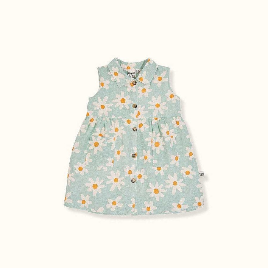 Fashion Goldie + Ace Kid'S Clothing - Other | Goldie + Ace: Rudy Linen Dress Ditzy Daisy