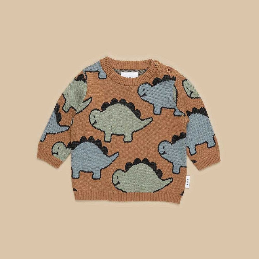 Fashion Huxbaby Kid'S Clothing - Other | Huxbaby: Knit Jumper Dino Caramel